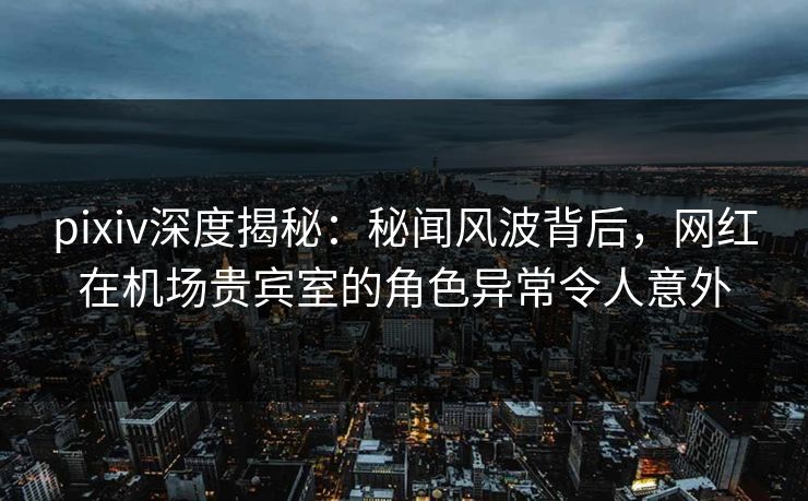 pixiv深度揭秘:秘闻风波背后,网红在机场贵宾室的角色异常令人意外 pixiv深度揭秘:秘闻风波背后,网红在机场贵宾室的角色异常令人意外