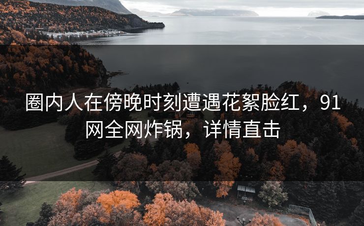 圈内人在傍晚时刻遭遇花絮脸红，91网全网炸锅，详情直击