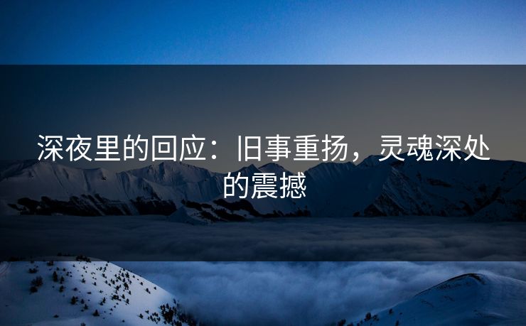 深夜里的回应：旧事重扬，灵魂深处的震撼